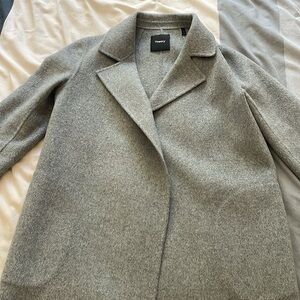THEORY | Clairene Double Face Classic Melange Grey Jacket Coat Retail $595